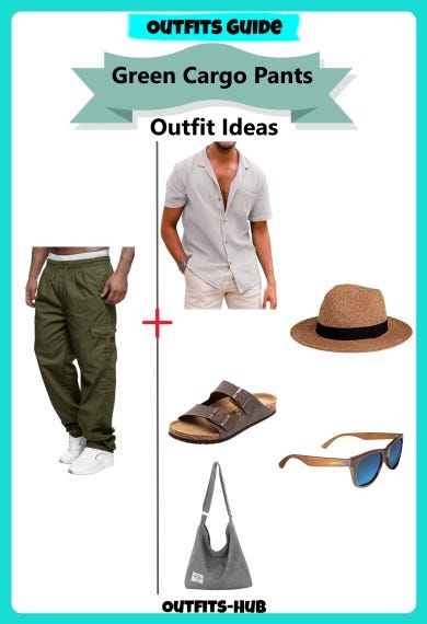 Green Cargo Pants Outfit Idea For Men