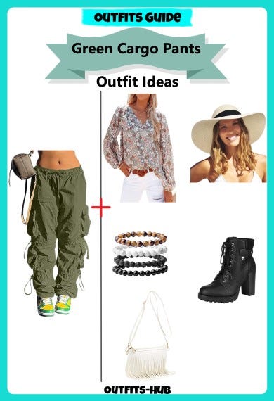 Green Cargo Pants Outfit Idea For Women