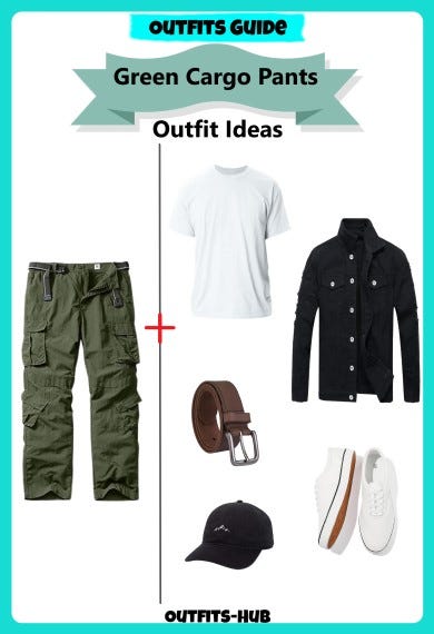 Green Cargo Pants Outfit Idea For Men