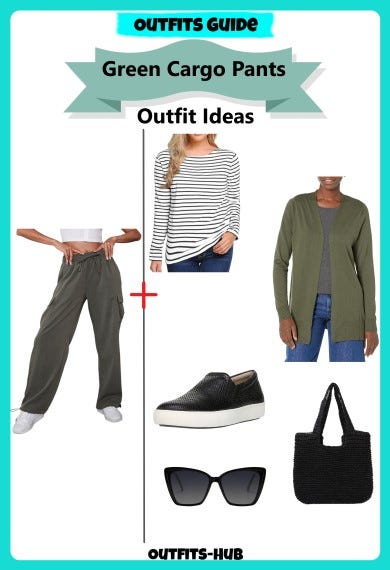 Green Cargo Pants Outfit Idea For Women