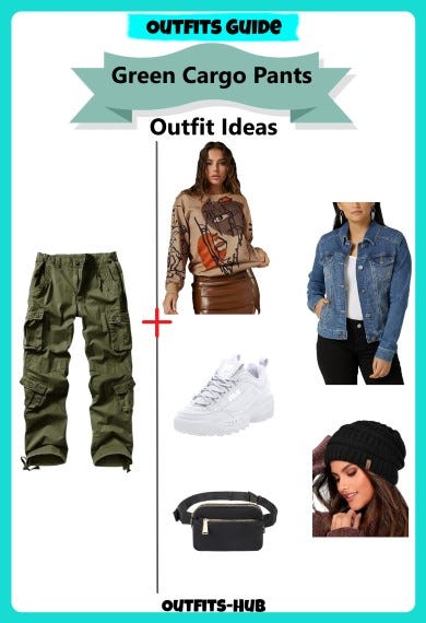 Green Cargo Pants Outfit Idea For Women