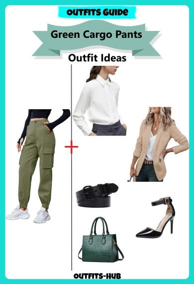 Green Cargo Pants Outfit Idea For Women