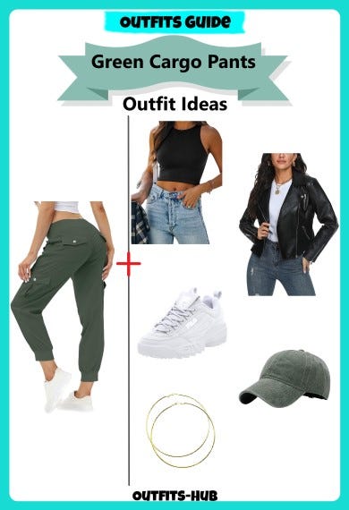 Green Cargo Pants Outfit Idea For Women