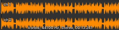 Screenshot of the Background Music waveform