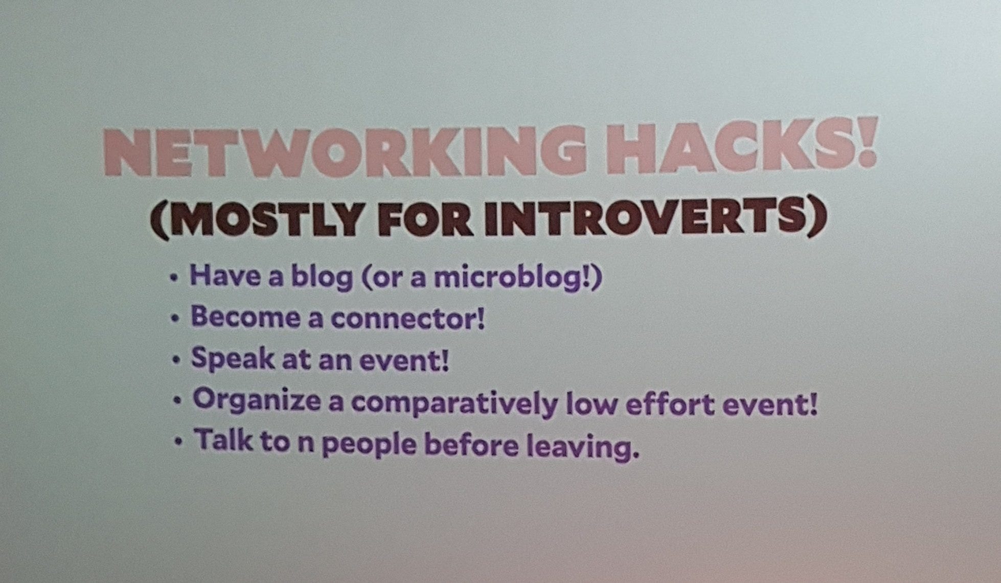 Networking Hacks (Mostly for introverts)