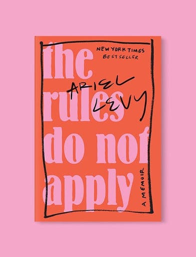 Pink and red book cover called “the rules do not apply”