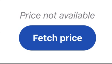 Animated gif showing that the “Fetch price” button is being tapped, but the PriceView is not displaying a new price.