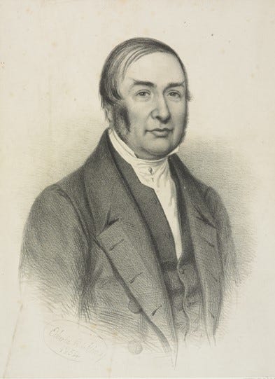 Black and white portrait engraving of James Braid.