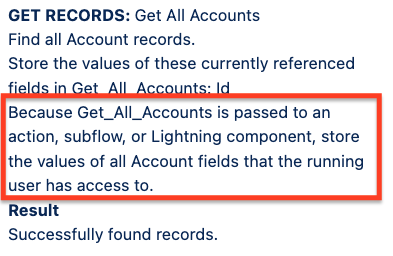 Debug details for when a Get Records element is passed into an LWC, Subflow, or Action