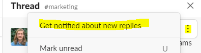 How do I follow a Slack thread?
