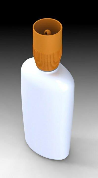 A generic small plastic squeeze bottle.