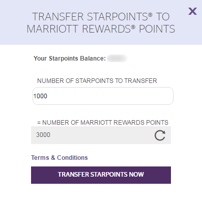 SPG to Marriott Transfer