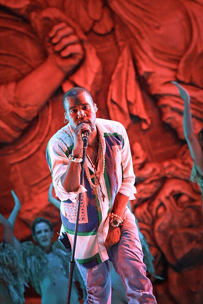 Kanye West performing at the 2011 The SWU Music & Arts Festival.