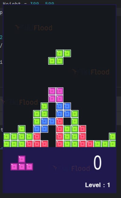 Tetris Game in Python Output