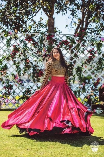 crop top bridal lehenga