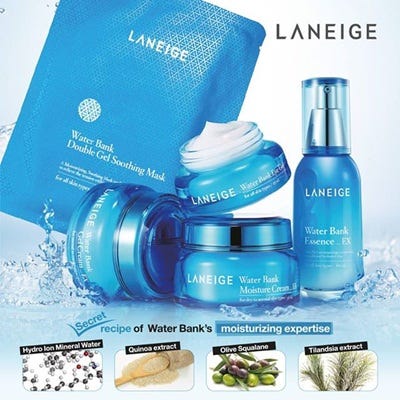 6 Most Popular Brands of Korean Beauty Products You Should Be Using - Laneige Water Bank Line