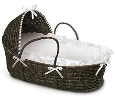 Badger Basket Moses Basket with Hood and Bedding