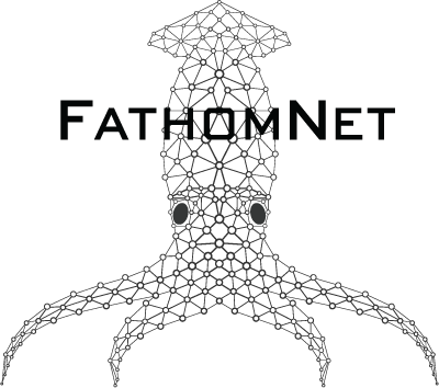 FathomNet logo looks like a networked deep sea squid.