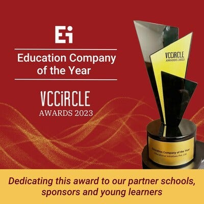 Ei was honoured with the Education Company of the Year award at the VCCircle Awards 2023