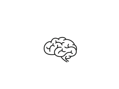 Animação de um ícone de um cérebro pensando