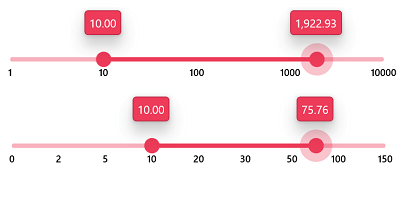 Numeric Range Scale in WinUI 3 Range Slider