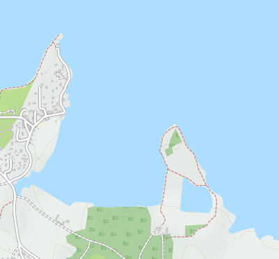 Map view of the Truscat Peninsula from Open Street Maps