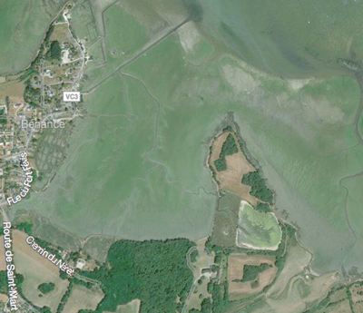 Satellite view of the Truscat Peninsula from Bing Maps