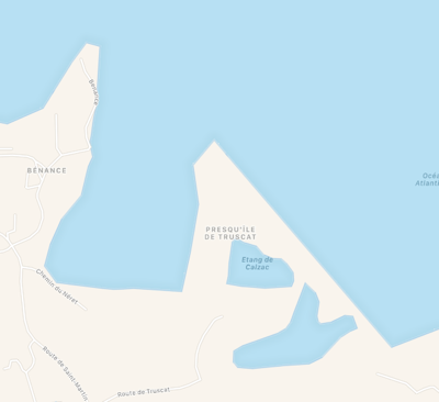 Map view of the Truscat Peninsula from Apple Maps