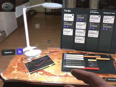 User interacting with 3D  Augmented Reality Chart