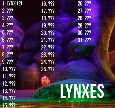 The Lynx Illuvials in the Illuvium Overworld.