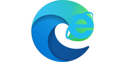 IE logo superimposed on Edge logo