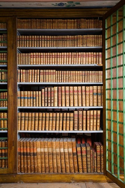 A bookshelf image provided by Skokloster Castle