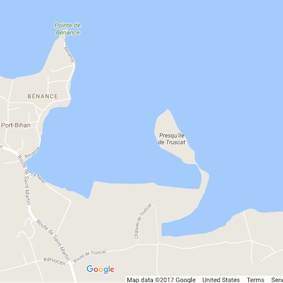 Map view of the Truscat Peninsula from Google Maps