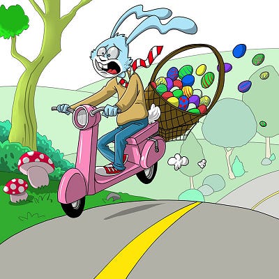 Easter Disaster by Courtney Huddleston, represented by WendyLynn & Co. Be careful, Mr. Bunny!