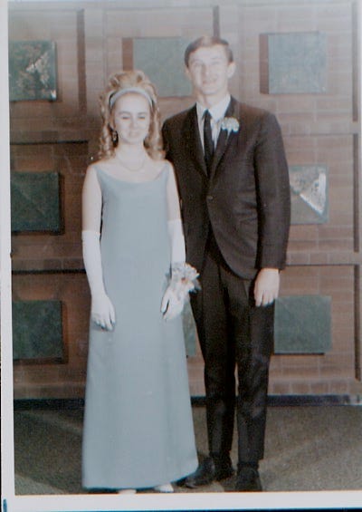 Photo taken by school photographer at high school prom May 1967