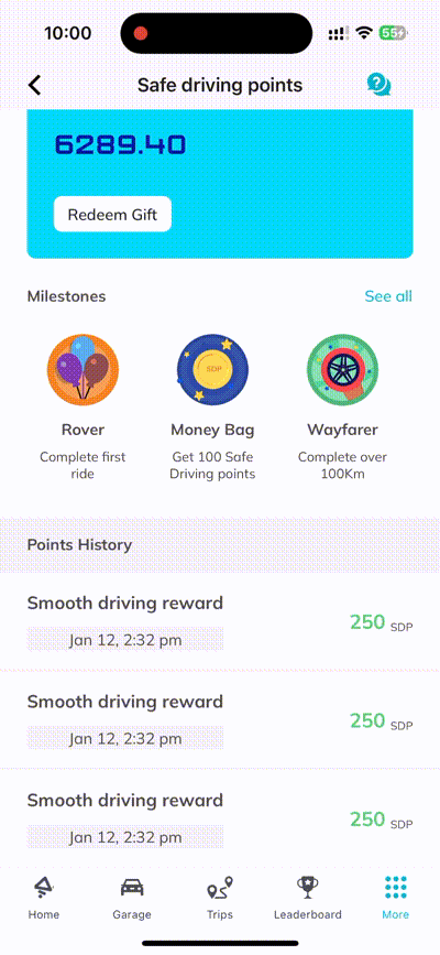 Drive safely and earn rewards on the ETAP app.