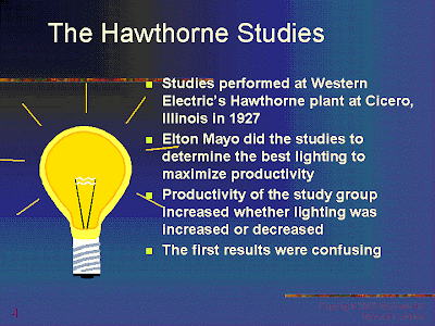 The Hawthorne Studies were a series of experiments conducted from 1924 to 1932.