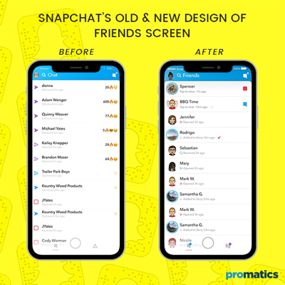 The famous Snapchat redesign