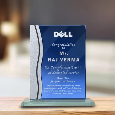 Custom Made Dual Color Glass Award