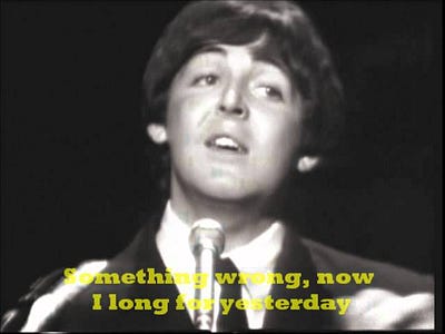 The Beatles Yesterday Lyrics