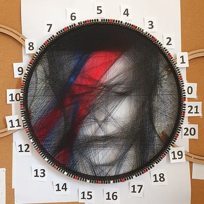 Thread-art David Bowie: real life