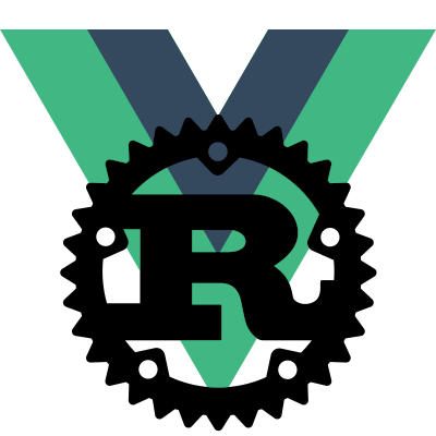 Rust and Vue logos