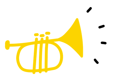 Yellow trumpet playing