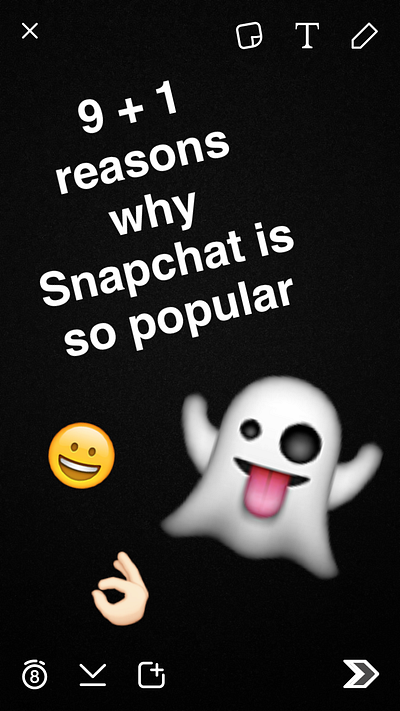 The emoji features of Snapchat represented on a photo