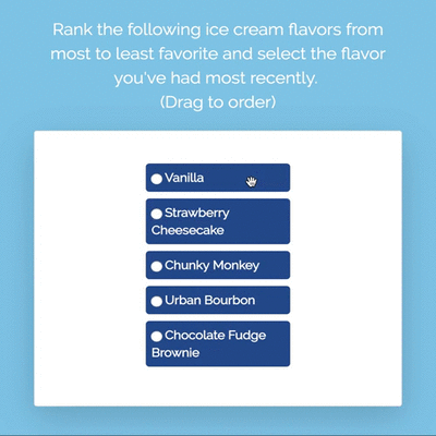 A gif of a poll asking users to rank their ice cream preference