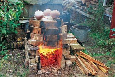 Home made wood fired kiln