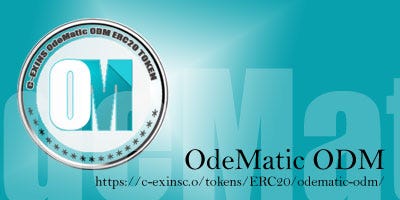 OdeMatic ODM — Polygon ERC20 Token. P2P open crypto market tradeable cryptocurrency. https://www.c-exins.co/tokens/ERC20/odematic-odm/