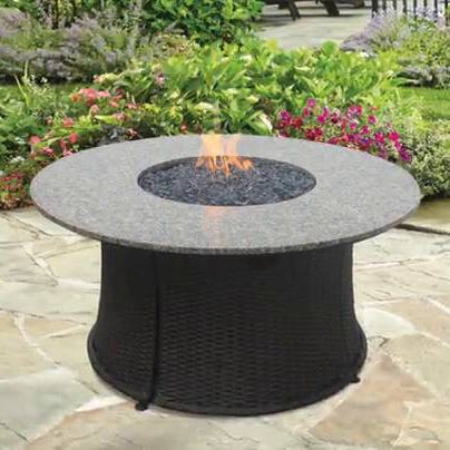 Endless Summer GAD1375SP Circular Faux Wicker Outdoor Fire Pit w/ Granite Mantel