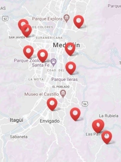 Distribución de usuarios en Medellín
