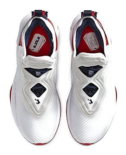 Nike Mens Lebron Soldier XIV 14 Basketball Shoes (White/University Red-Team Red, Numeric_11_Point_5)